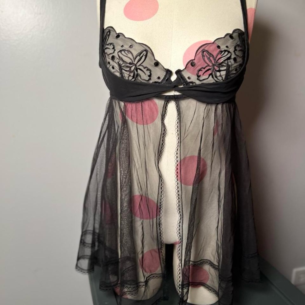 Victoria’s Secret black lace babydoll top